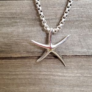 Silver tone starfish charm